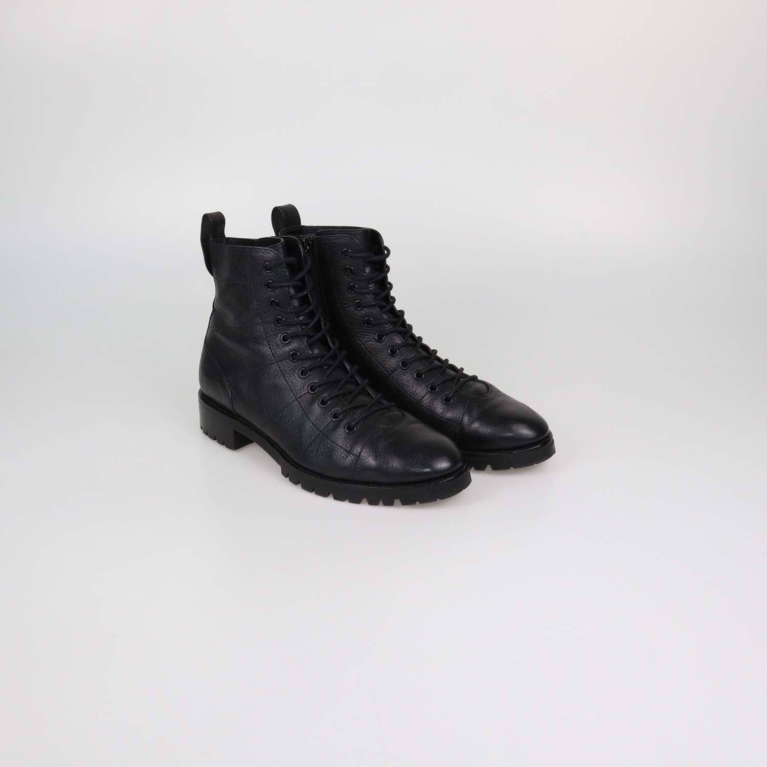 Jimmy Choo Black Leather Lace Up Cruz Ankle Boots