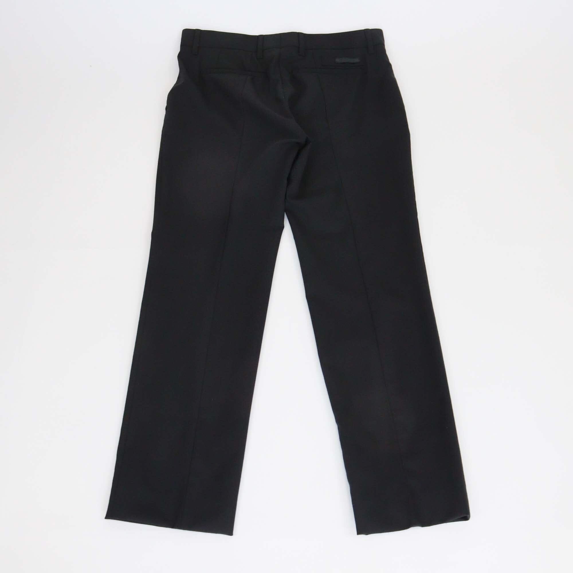 Prada Black Formal Gabardine Straight Cut Trousers Womens Prada 