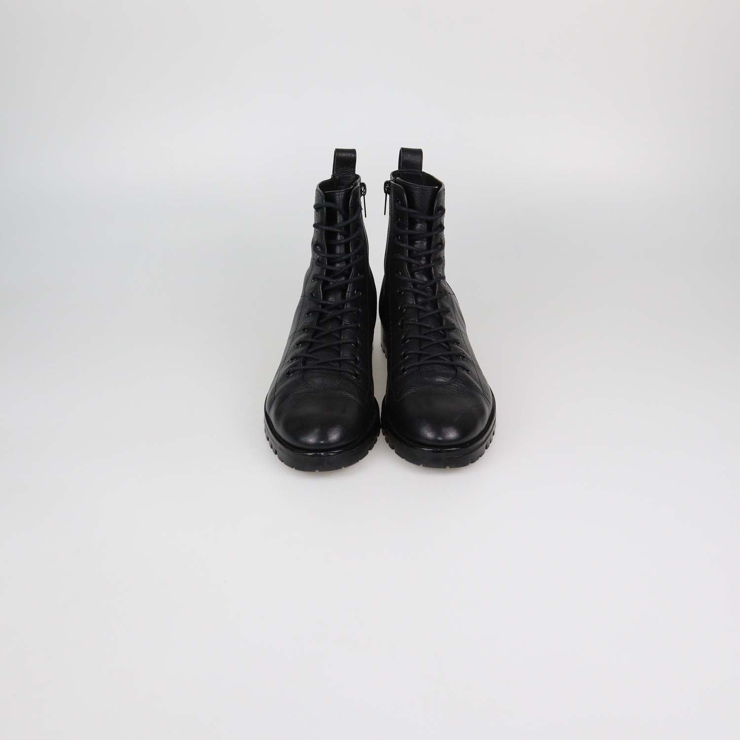 Jimmy Choo Black Leather Lace Up Cruz Ankle Boots
