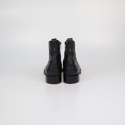 Jimmy Choo Black Leather Lace Up Cruz Ankle Boots