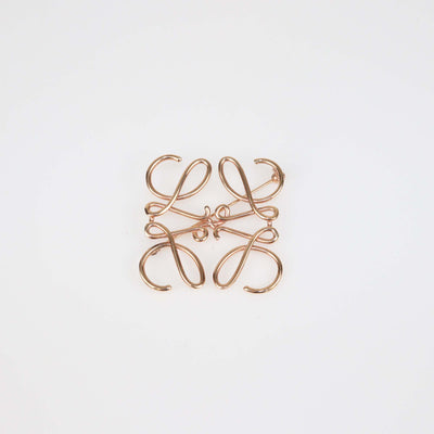 Loewe Rose Gold Tone Anagram Pin Brooch