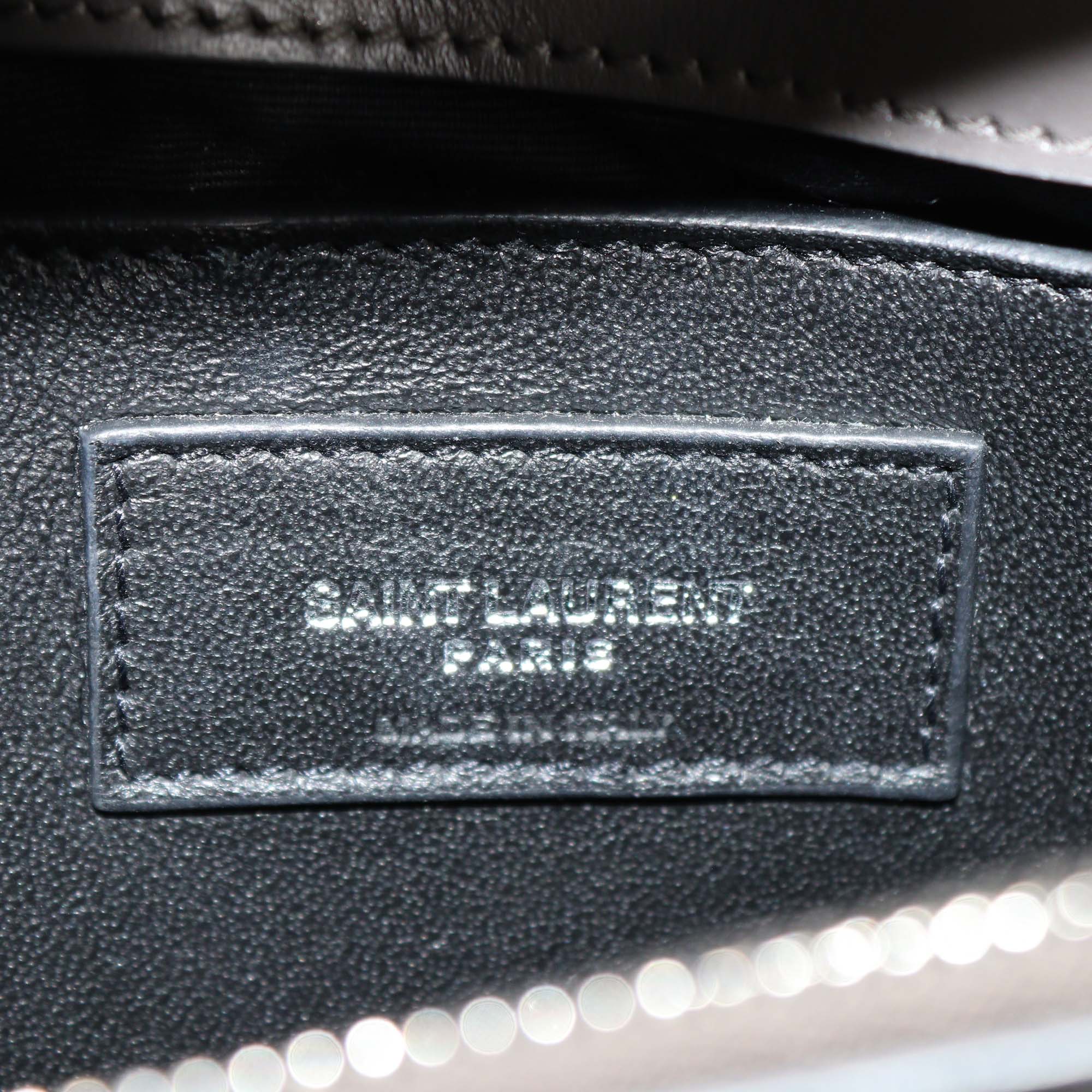 Saint Laurent Dark Grey Matelasse Leather Small Loulou Shoulder Bag