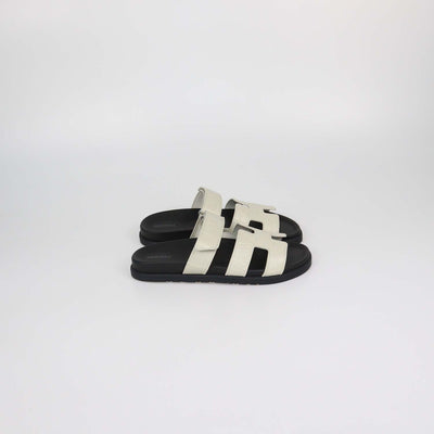 Hermes Beige Glaise Alligator Chypre Sandals