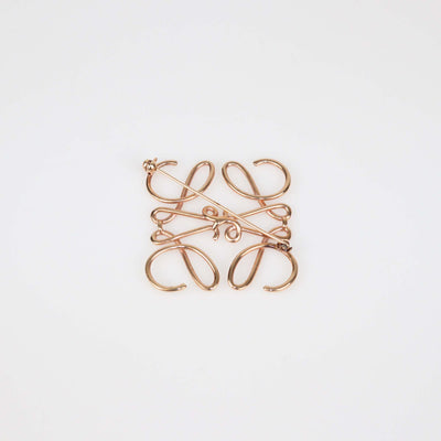 Loewe Rose Gold Tone Anagram Pin Brooch