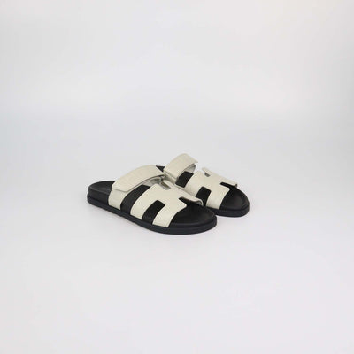 Hermes Beige Glaise Alligator Chypre Sandals