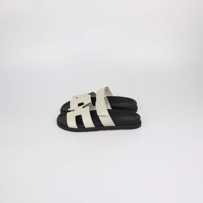 Hermes Beige Glaise Alligator Chypre Sandals