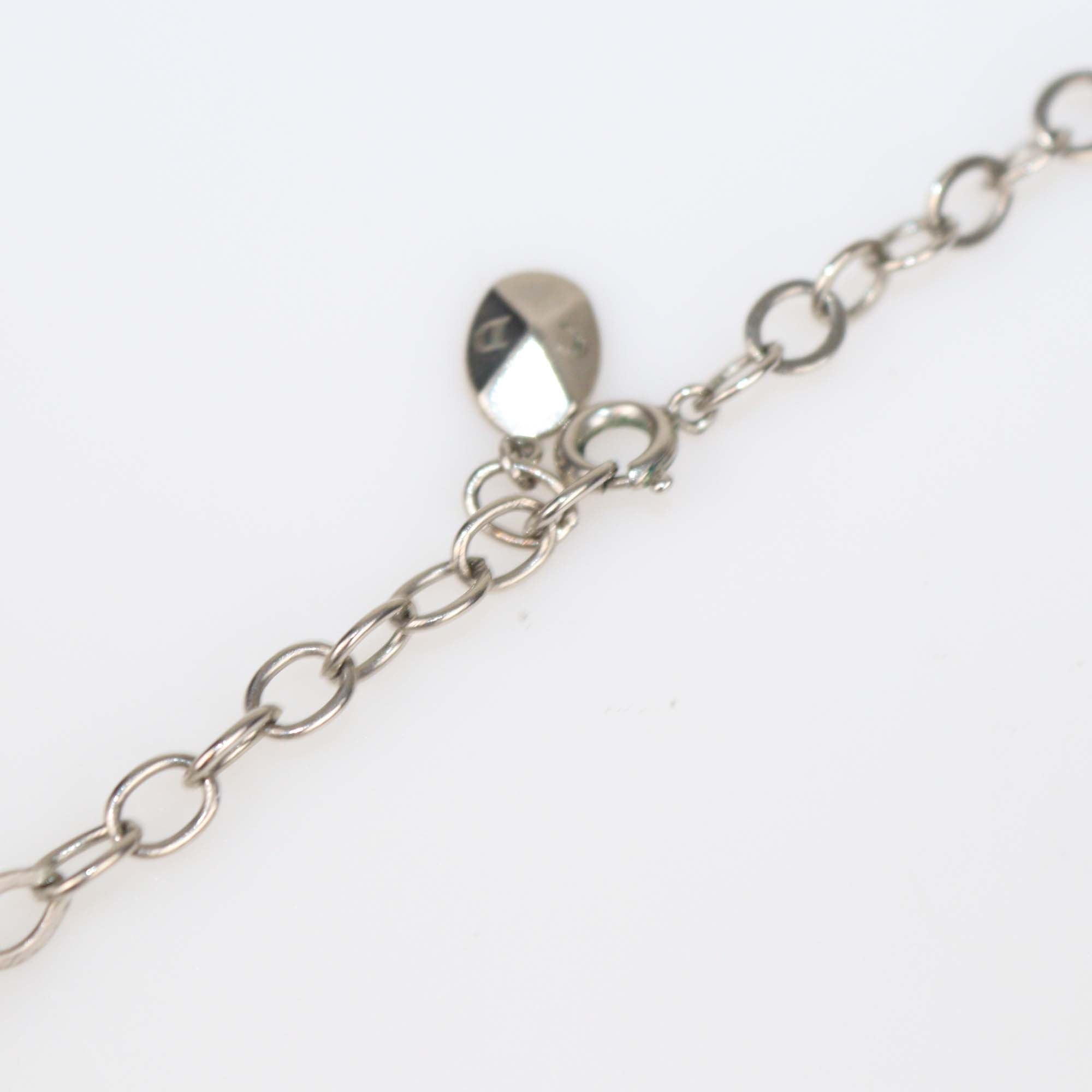 Christian Dior Silver Tone CD Crystal Long Chain Necklace