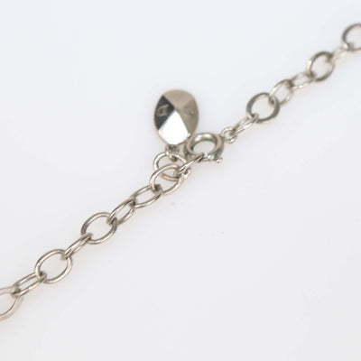 Christian Dior Silver Tone CD Crystal Long Chain Necklace
