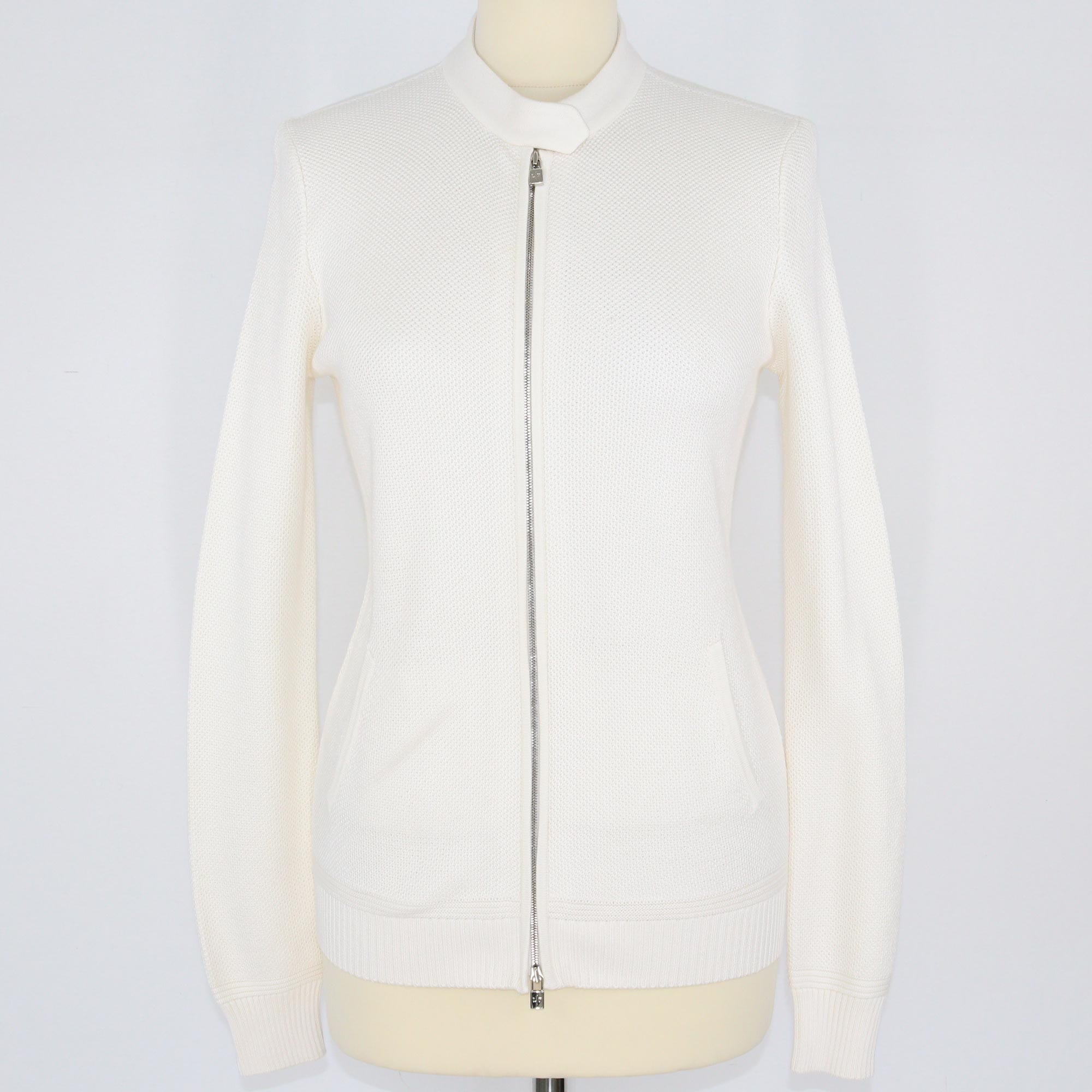 Cream Zipper Sweater Jacket Clothing Loro Piana 