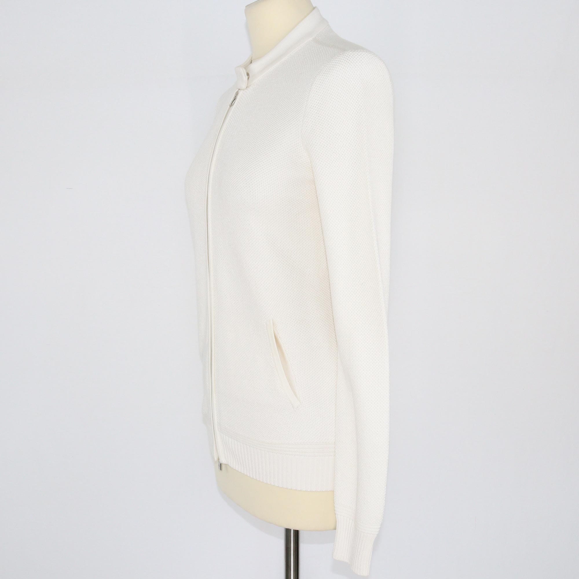 Cream Zipper Sweater Jacket Clothing Loro Piana 