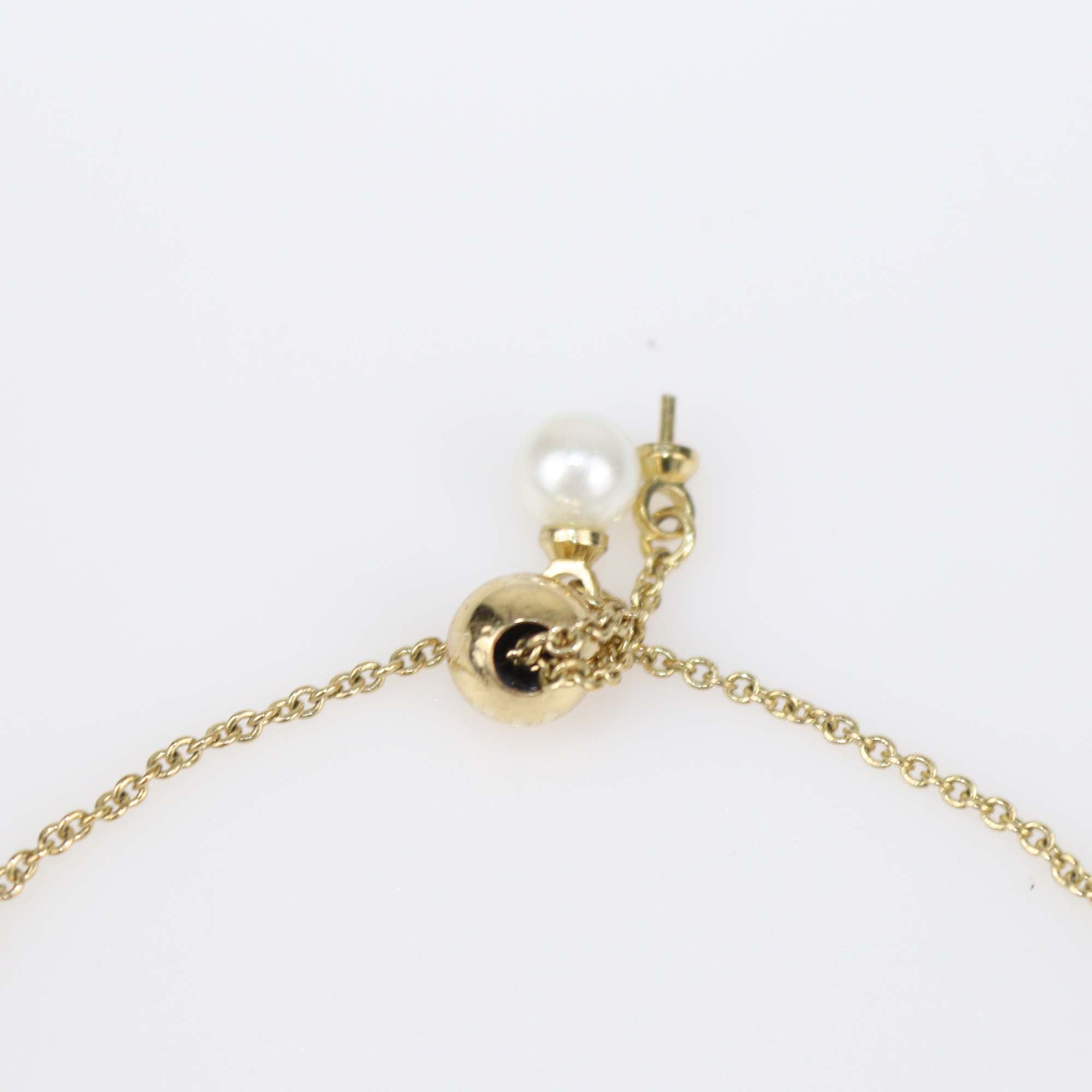 Carolina Herrera Faux Pearl Gold Tone Metal Chain Bracelet
