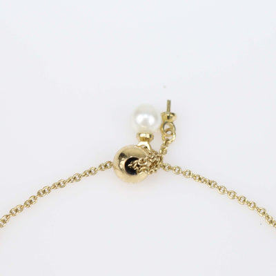Carolina Herrera Faux Pearl Gold Tone Metal Chain Bracelet