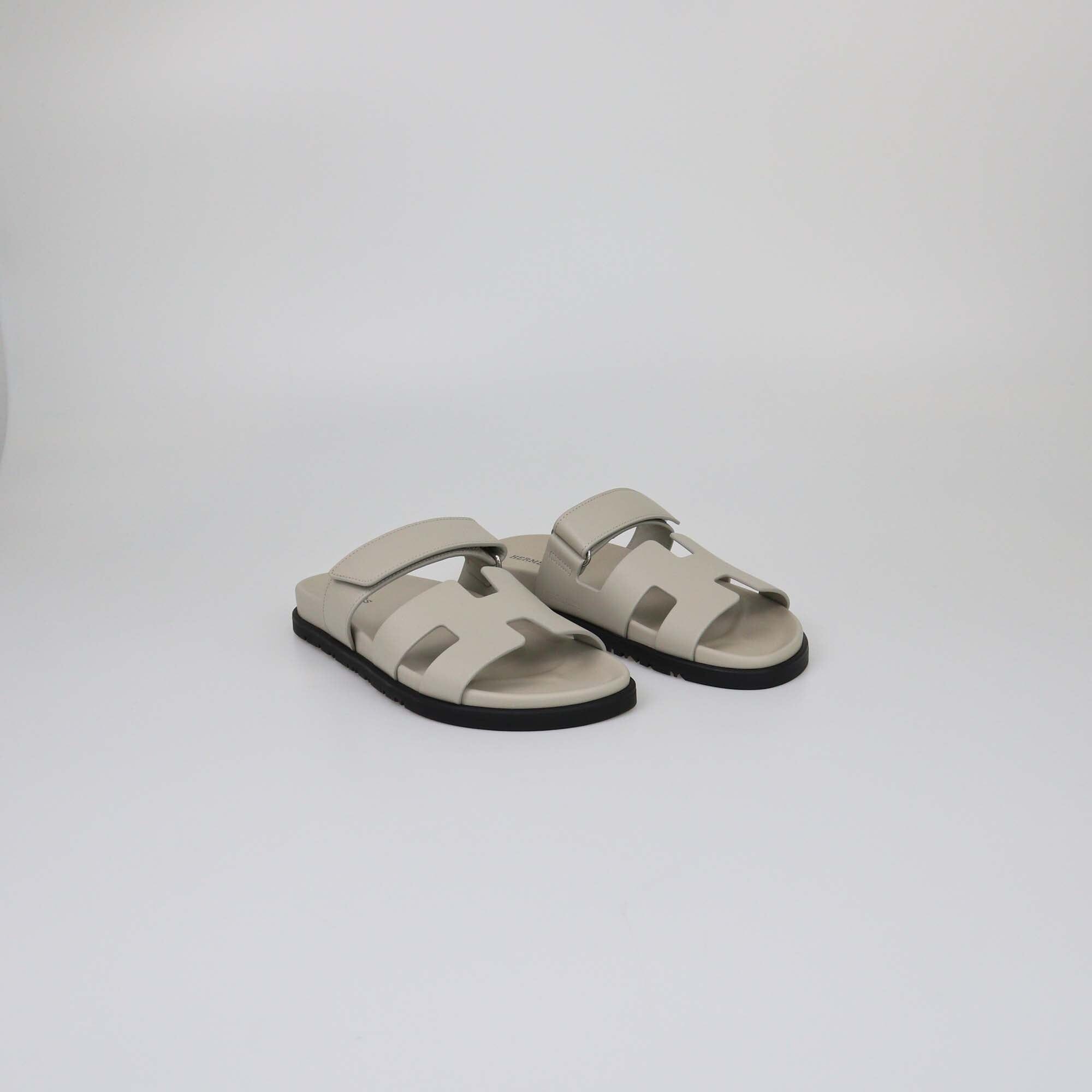 Hermes Beige Esquisse Chypre Sandals Womens Hermes 