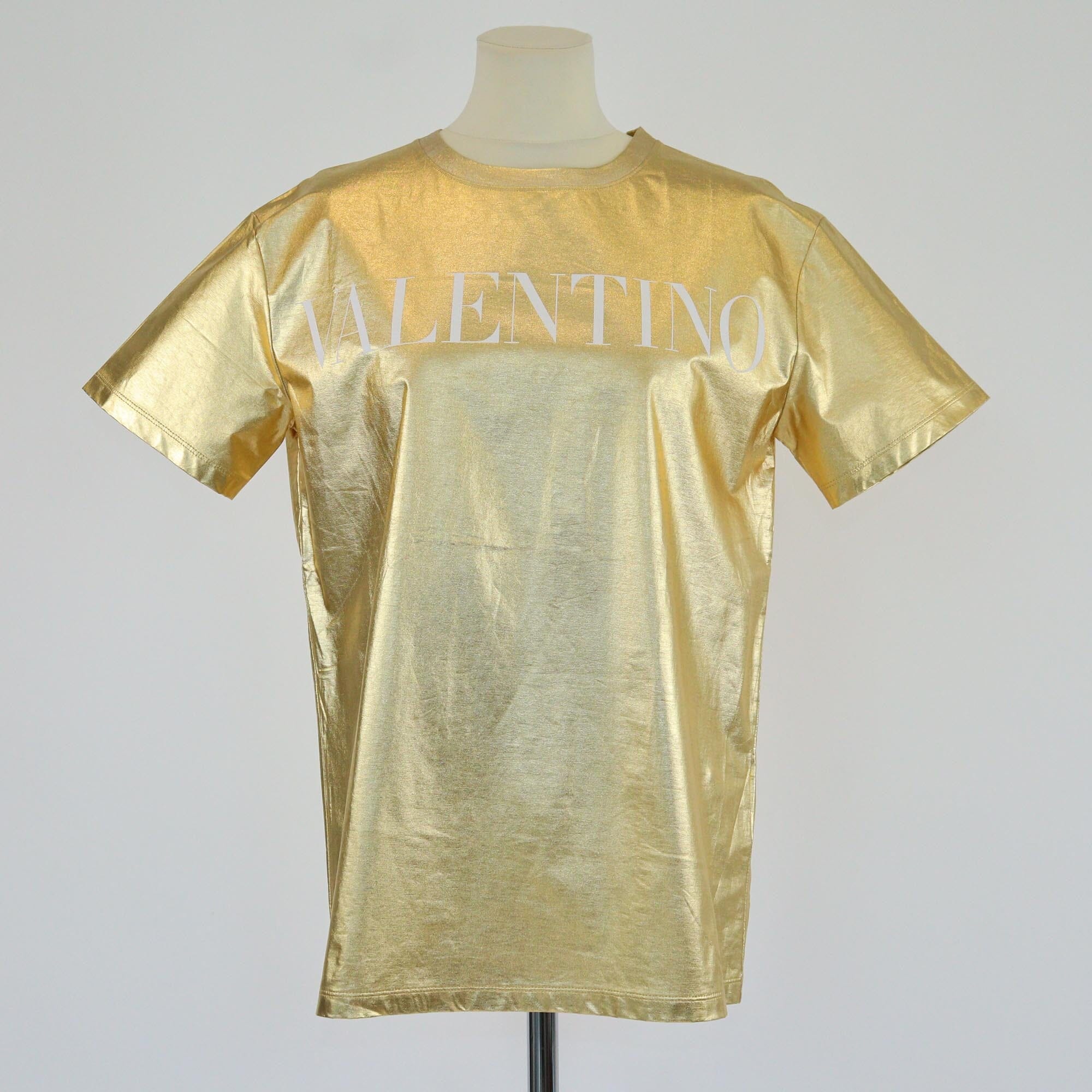 Valentino Gold Logo Print T-Shirt Womens Valentino 