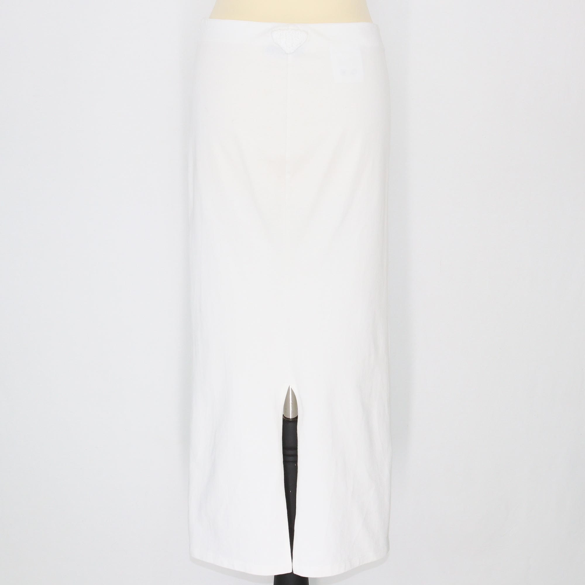 Prada White Triangle Embroidered Midi Skirt Clothing Prada 