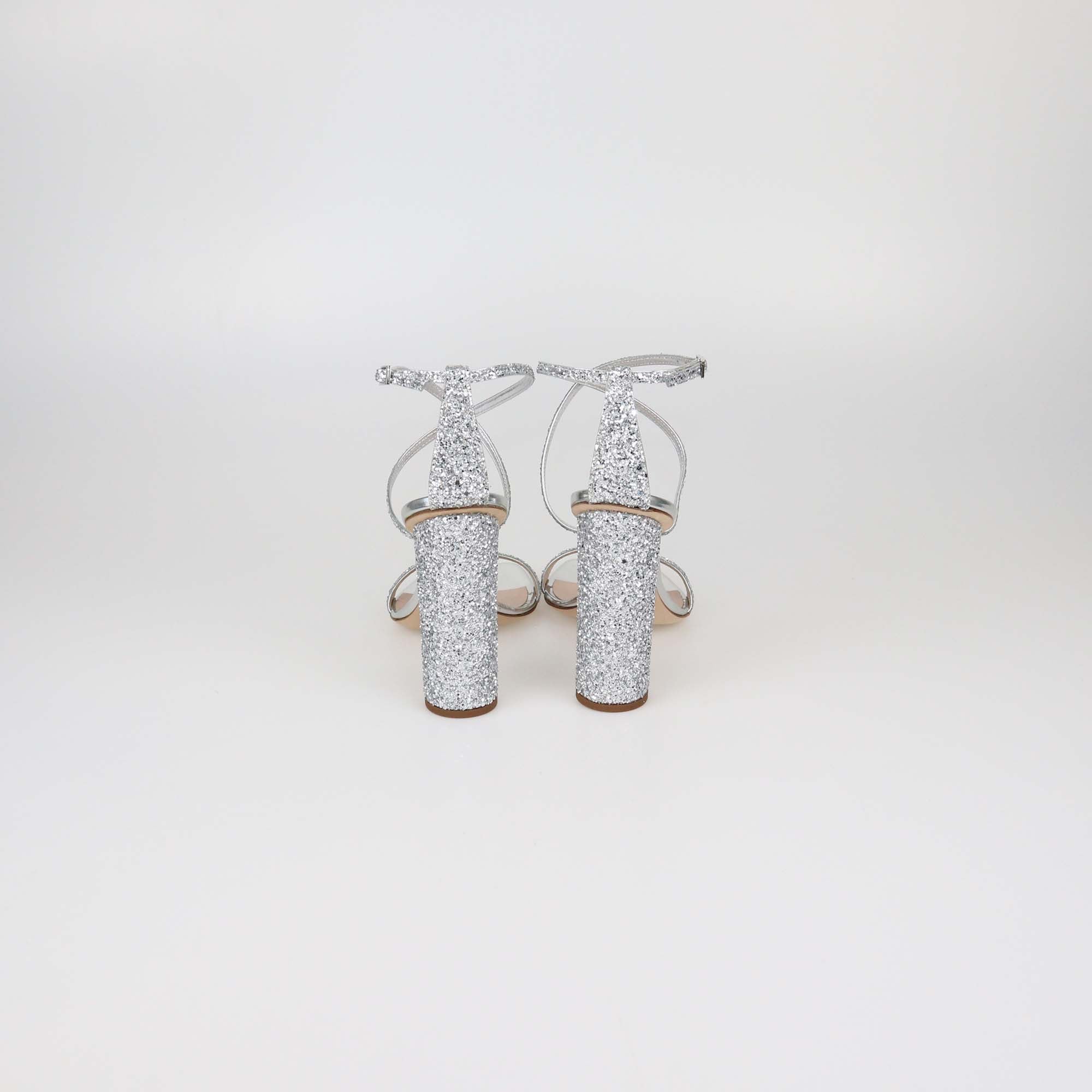 Giuseppe Zanotti Silver Glitter Tara Sandals