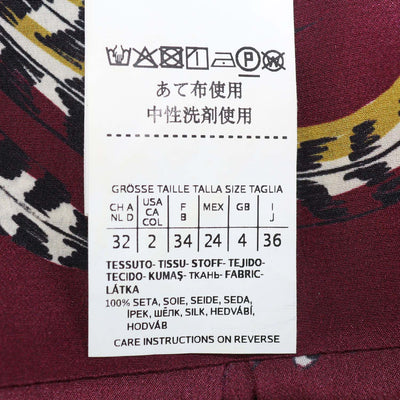 Weekend Max Mara Burgundy Silk Bird Print Zolfo Maxi Dress