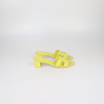 Hermes Yellow Epsom Leather Oasis Sandals