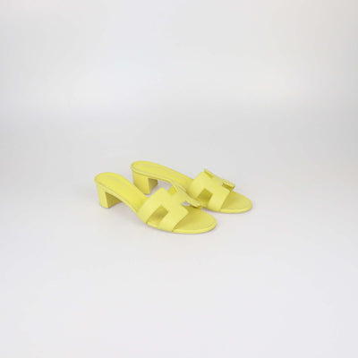 Hermes Yellow Epsom Leather Oasis Sandals