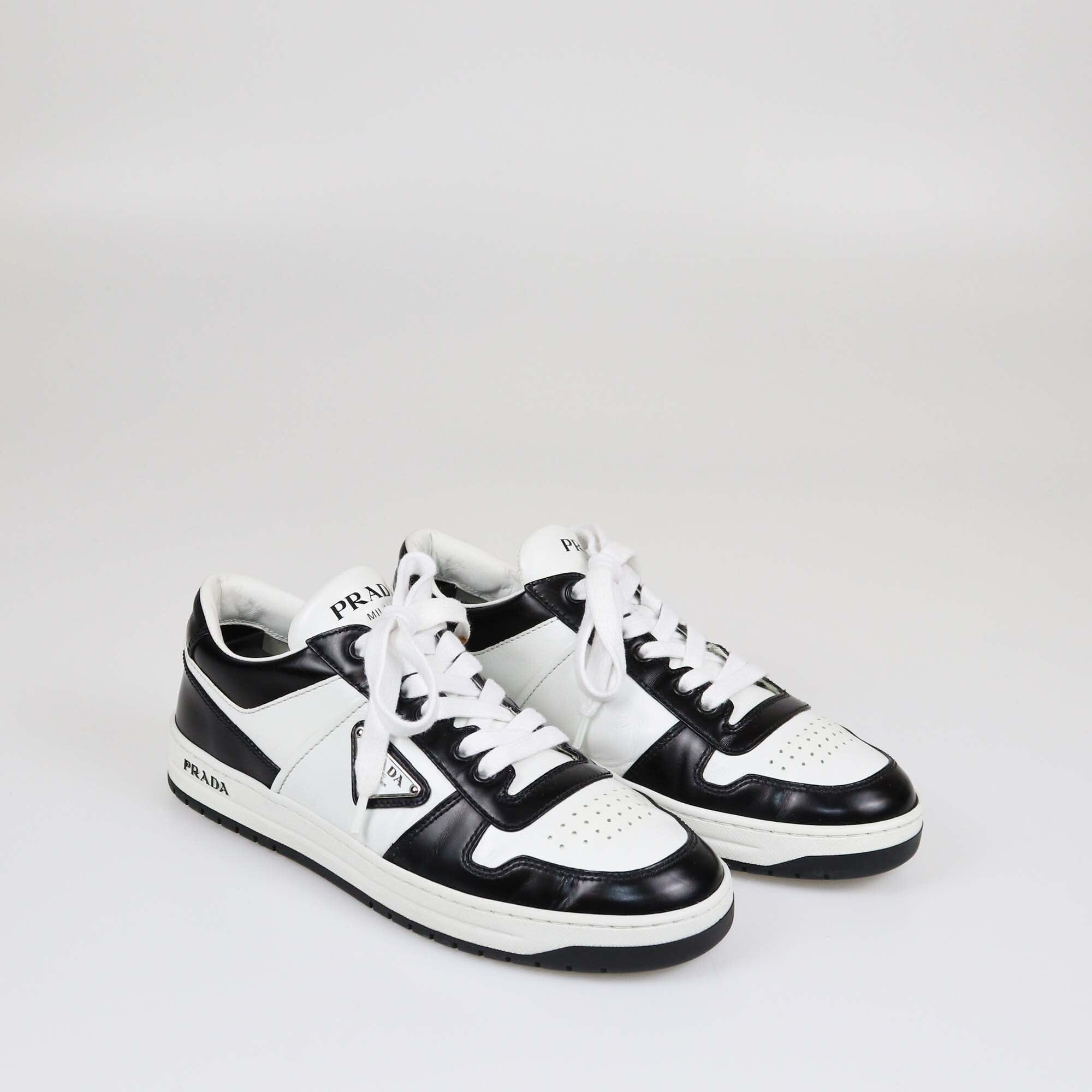 Prada Black White Downtown Low Top Sneakers