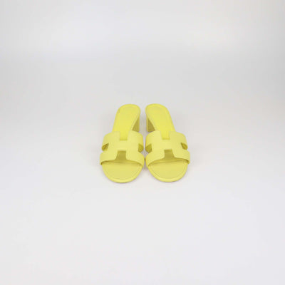 Hermes Yellow Epsom Leather Oasis Sandals