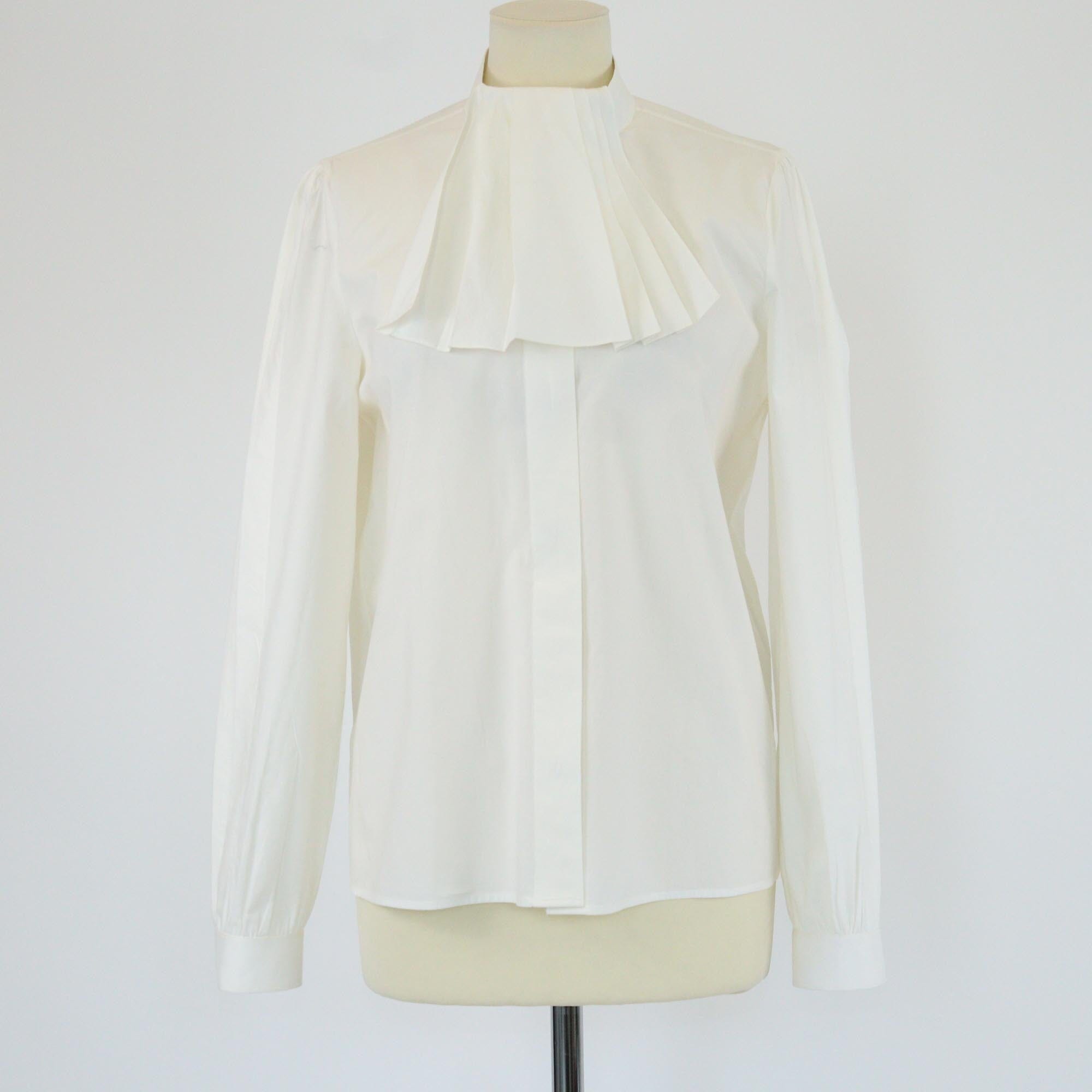 Gucci White Long Sleeve Button Up Poplin Shirt Womens Gucci 