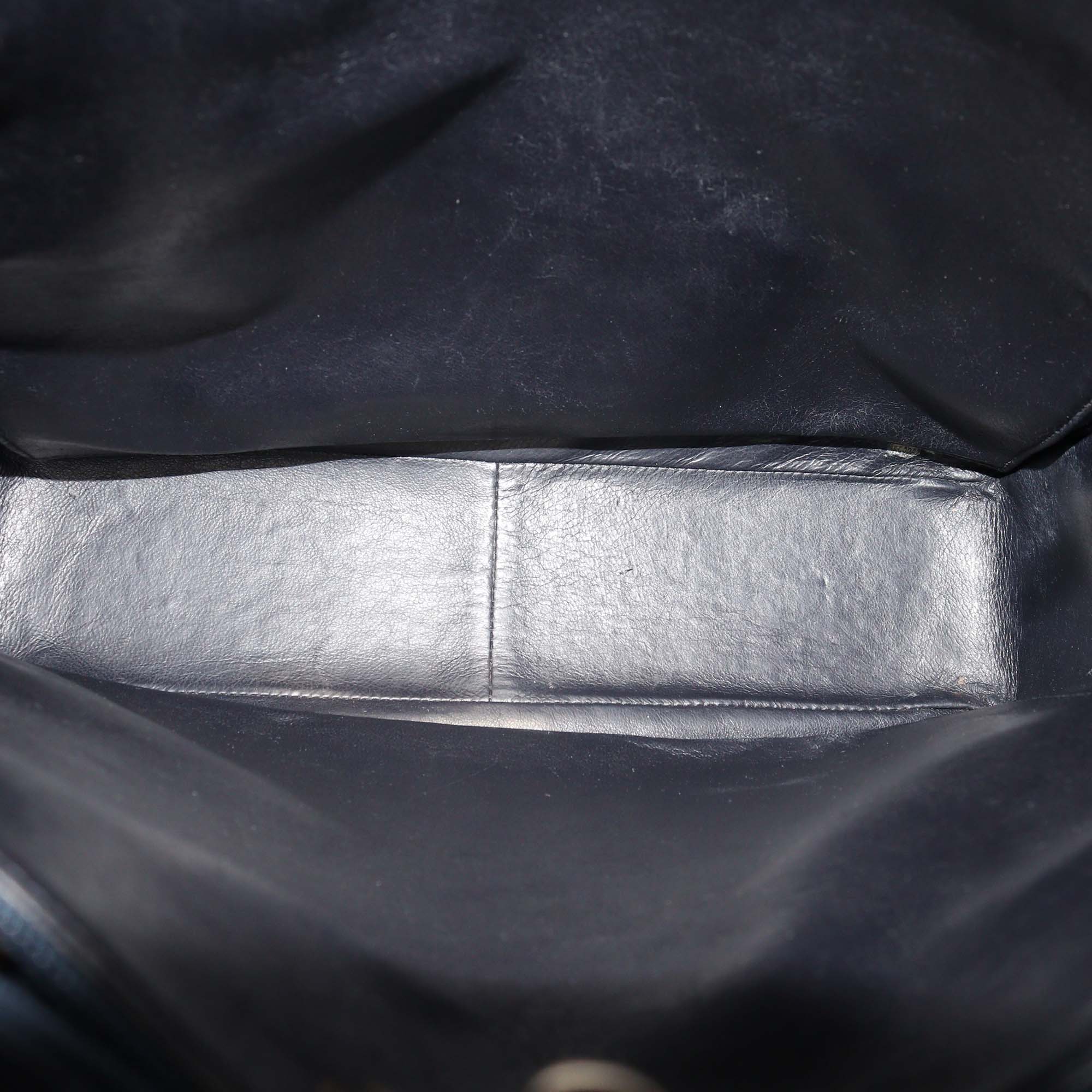 Chanel Navy Blue Quilted Leather CC Chain Tote