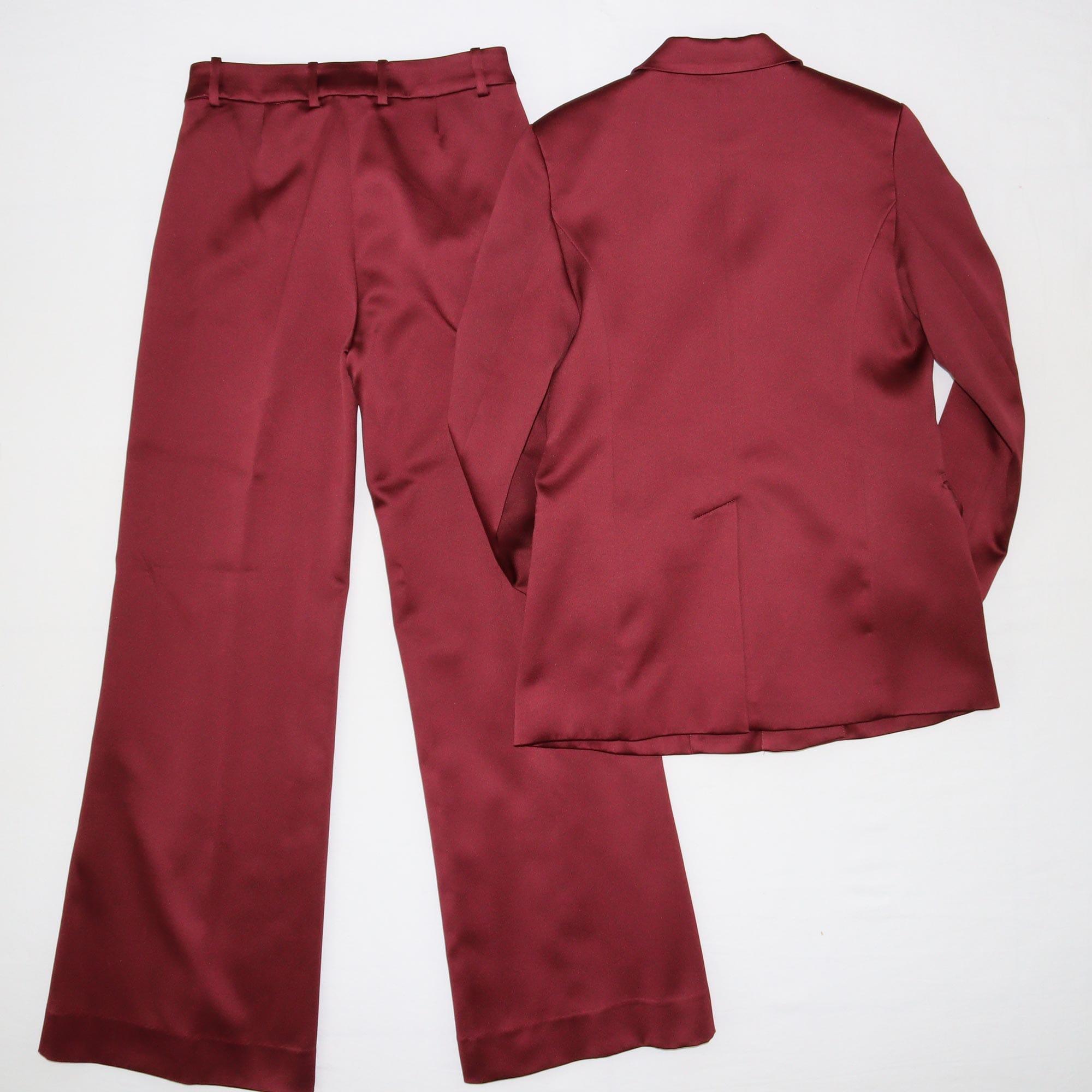 Munthe Maroon Pocket Detail Blazer & Pants Set Clothing Munthe 