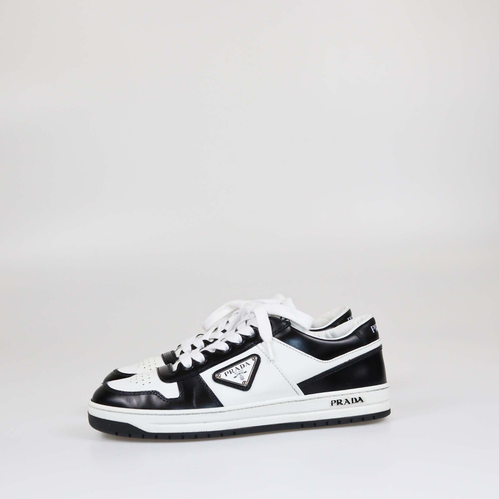 Prada Black/White Downtown Low Top Sneakers Womens Prada 