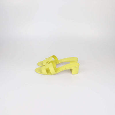 Hermes Yellow Epsom Leather Oasis Sandals