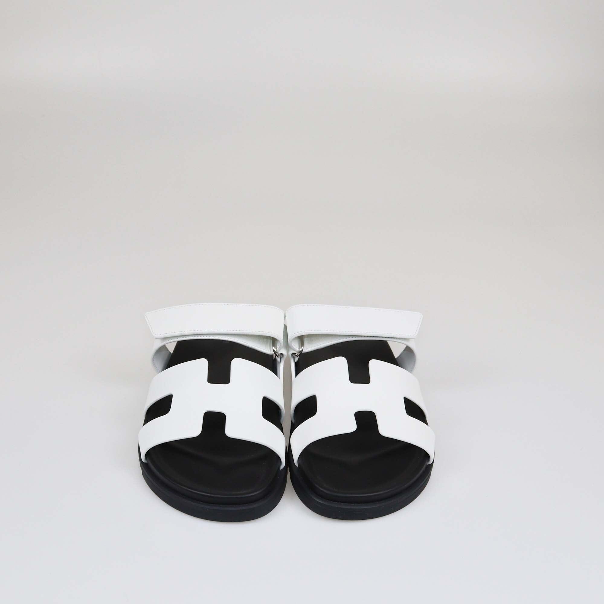 Hermes White Chypre Sandals Womens Hermes 