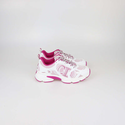 Christian Dior White/Pink Technical Mesh Dior Chrono Sneakers