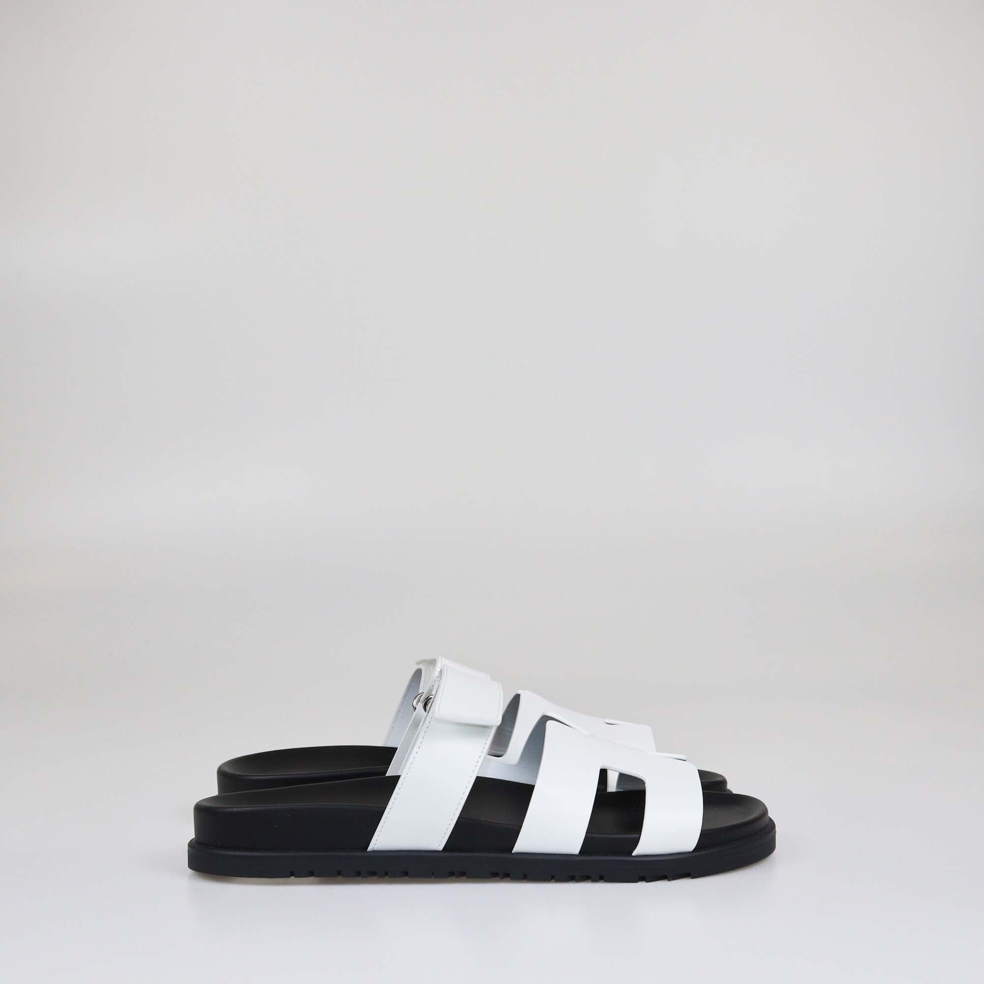 Hermes White Chypre Sandals Womens Hermes 