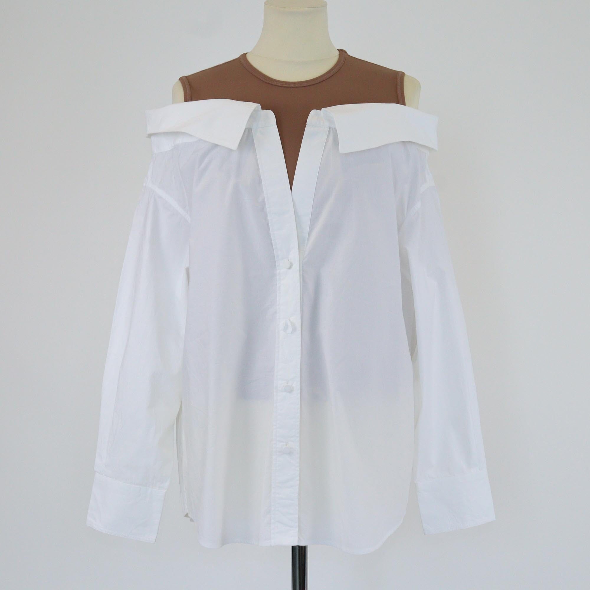 Valentino White/Beige Layered Long Sleeve Shirt Womens Valentino 