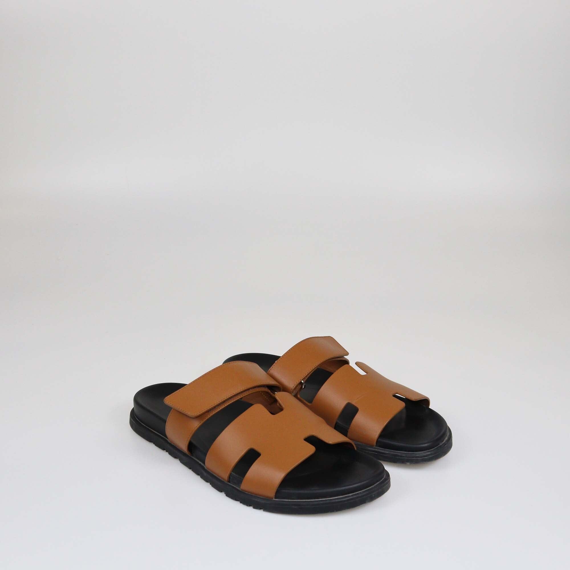 Hermes Brown Chypre Sandals Womens Hermes 