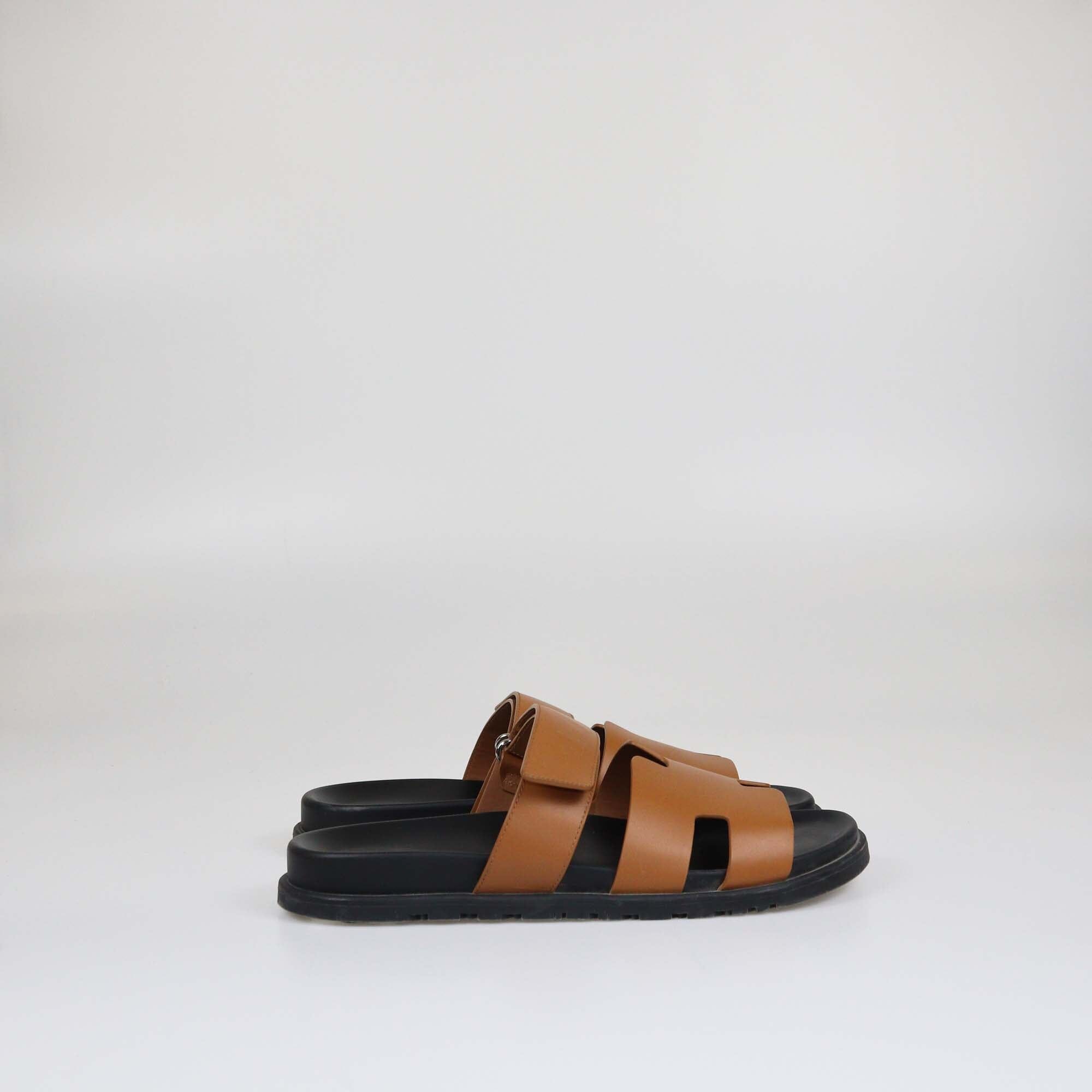 Hermes Brown Chypre Sandals Womens Hermes 