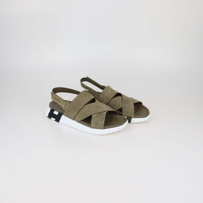 Hermes Green Suede Electric Sandals