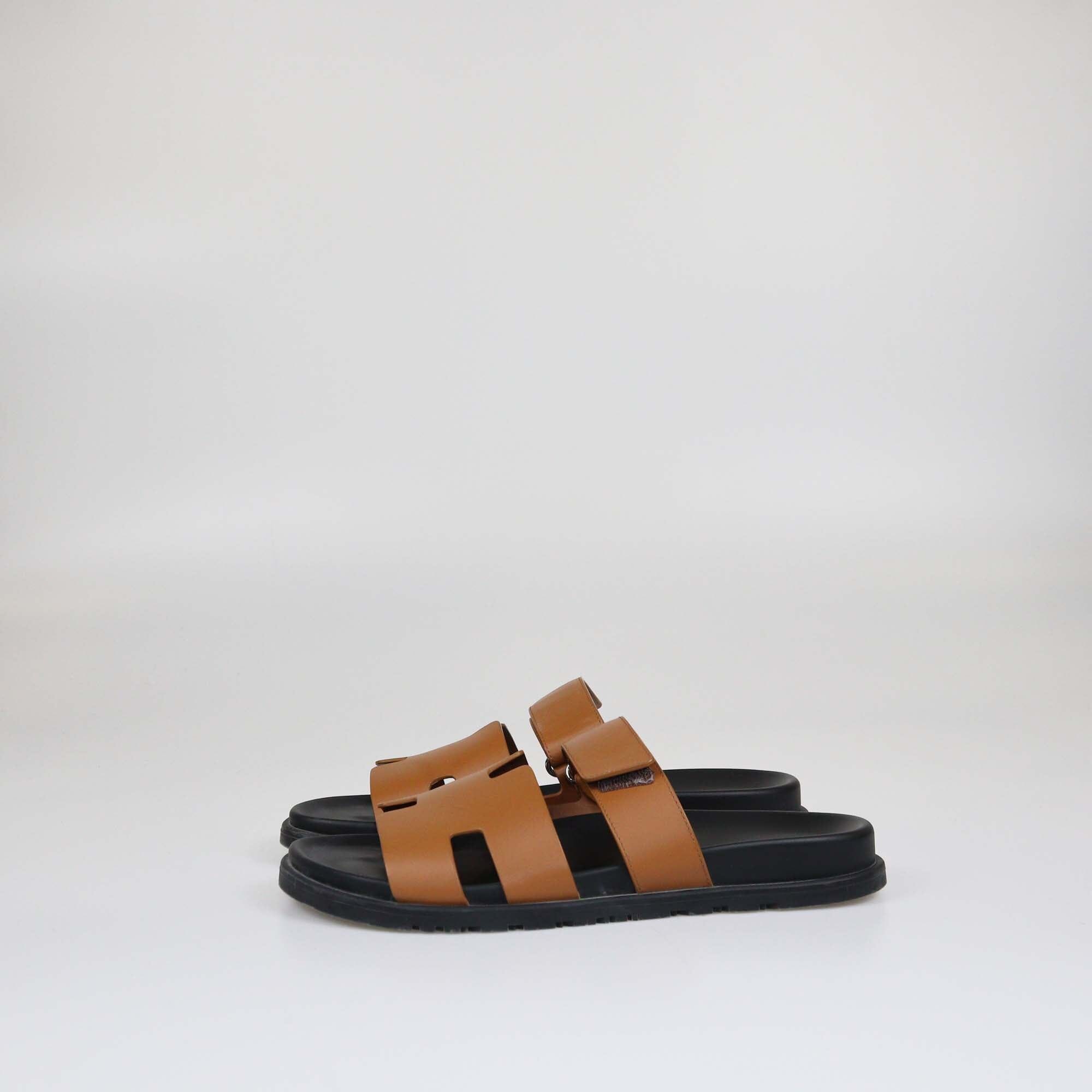 Hermes Brown Chypre Sandals Womens Hermes 