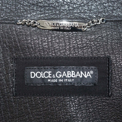 Dolce & Gabbana Black Leather Zip Pocket Jacket