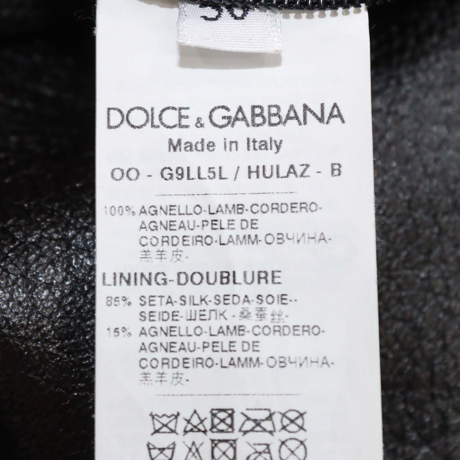 Dolce & Gabbana Black Leather Zip Pocket Jacket