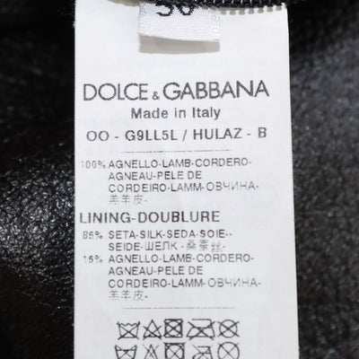 Dolce & Gabbana Black Leather Zip Pocket Jacket