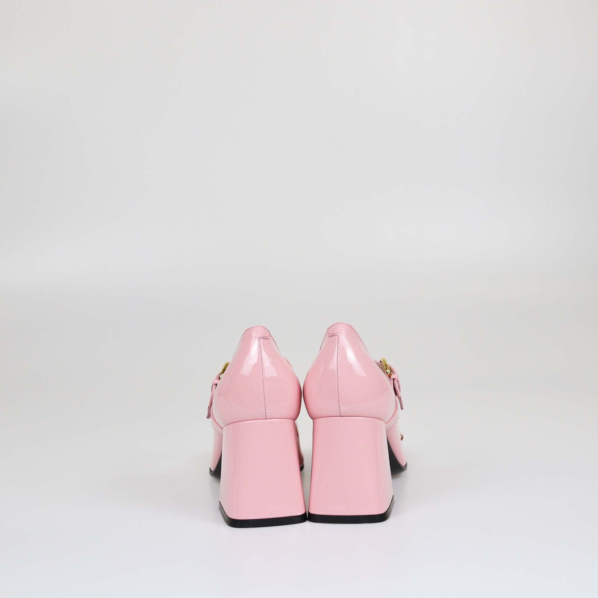 Gucci Pink Mid Heel Horsebit Pumps Womens Gucci 