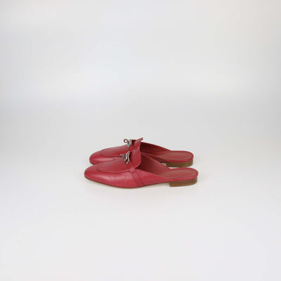 Hermes Red Leather Oz Mules