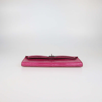 Hermes Rose Tyrien Crocodile Porosus Kelly Cut Clutch