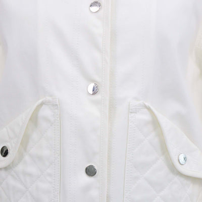 Hermes White Cotton Button Front Sellier Collarless Jacket