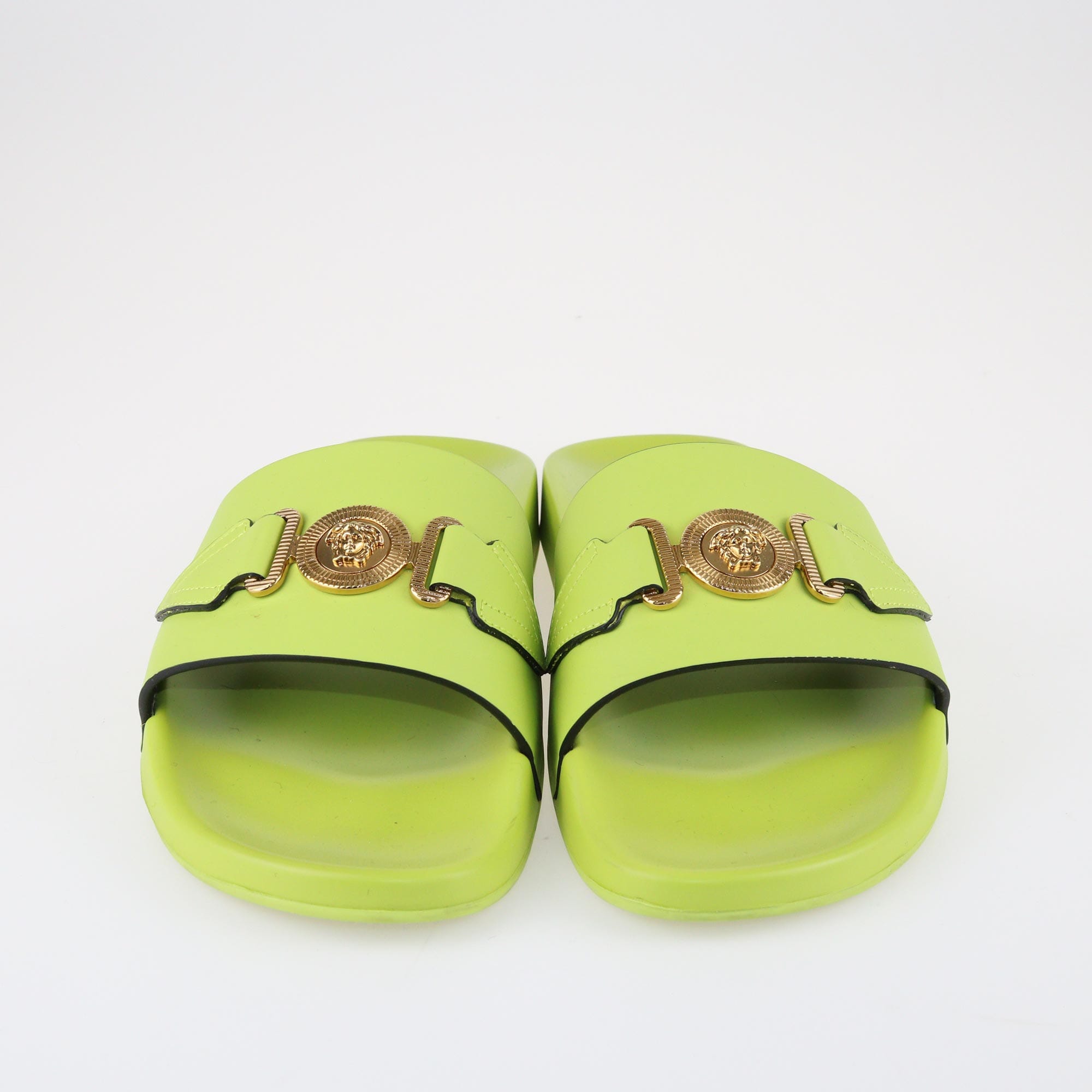Versace Green Medusa Biggie Slides Shoes Versace 