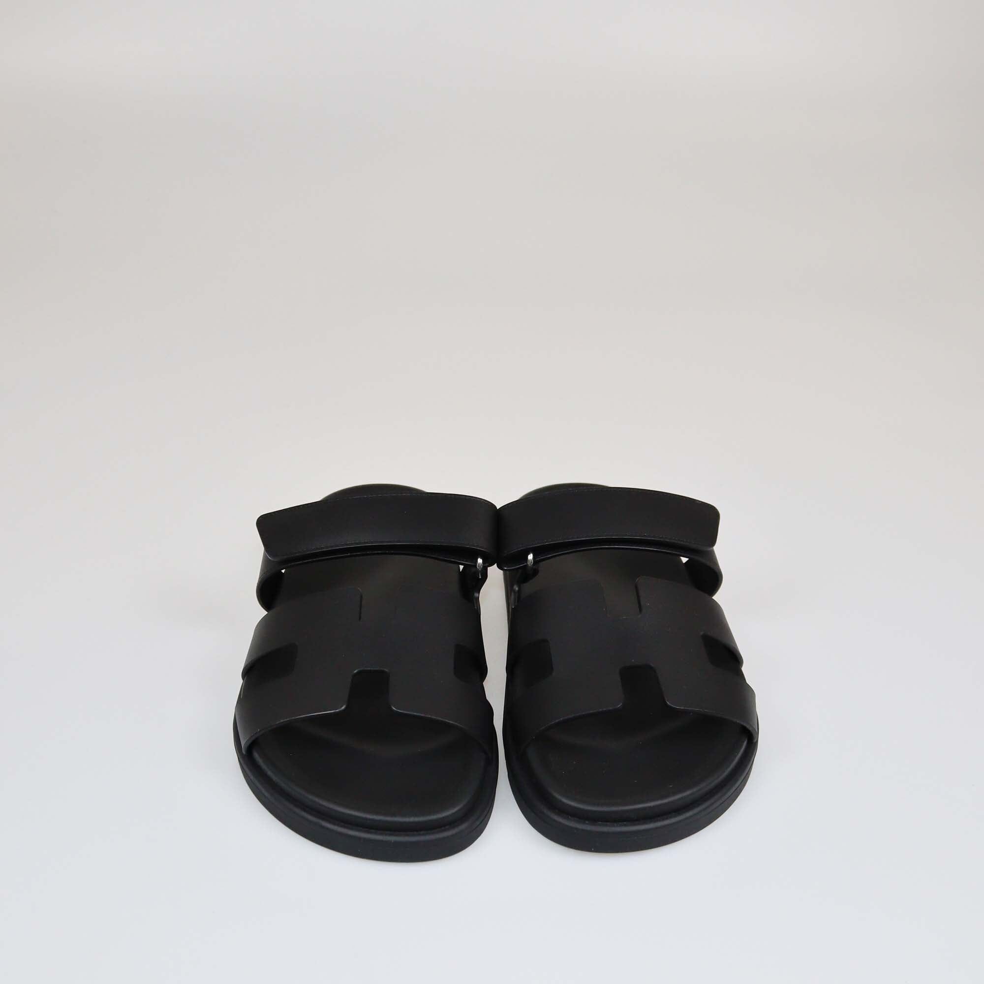 Hermes Black Chypre Sandals Womens Hermes 