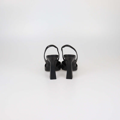 Versace Black Leather La Medusa Slingback Pumps
