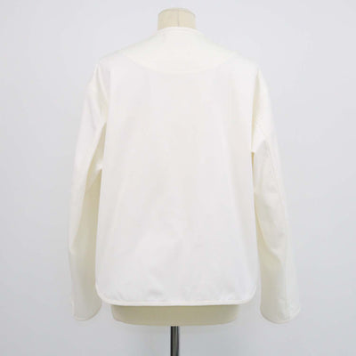 Hermes White Cotton Button Front Sellier Collarless Jacket