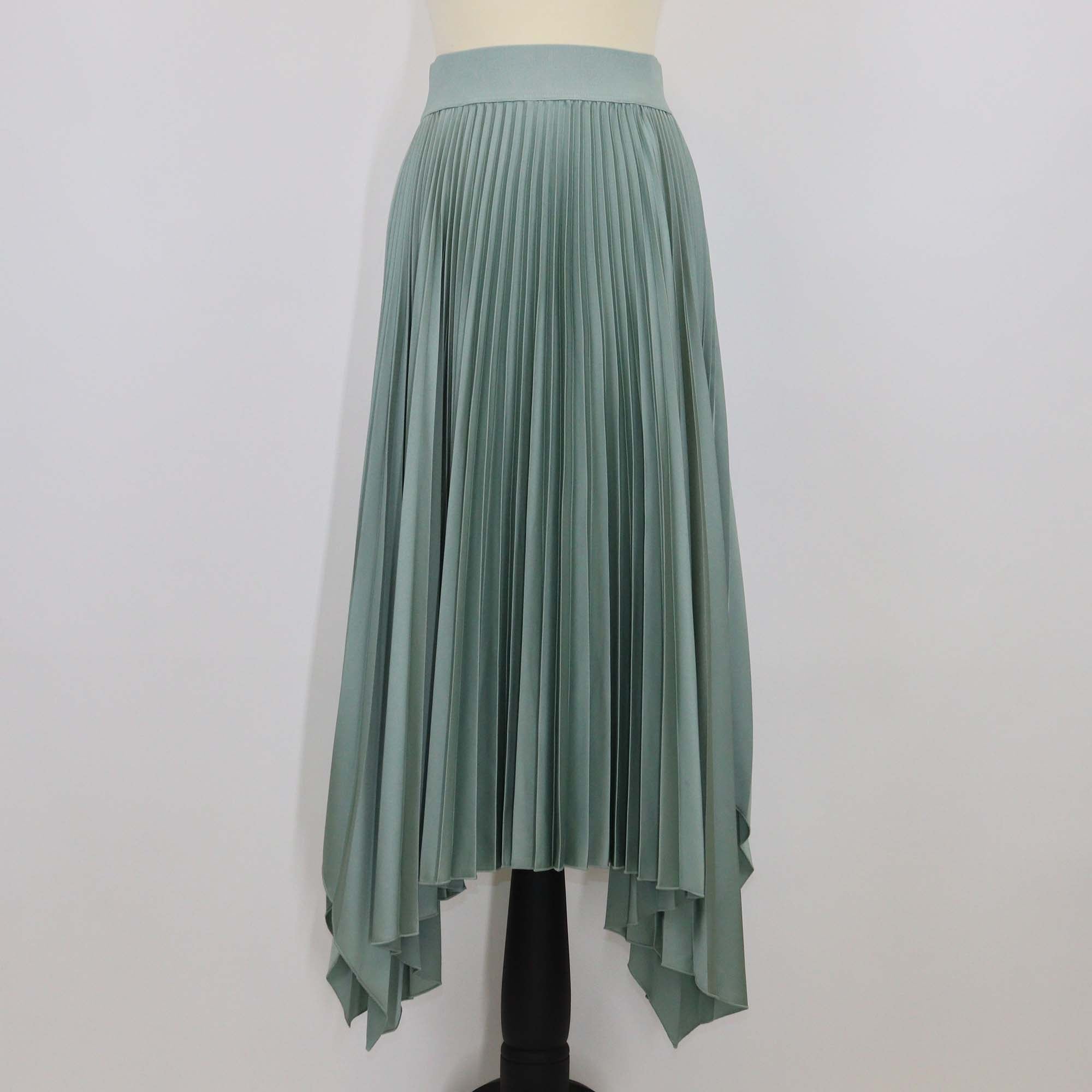 Joseph Green Plisse Pleated Skirt